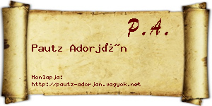 Pautz Adorján névjegykártya